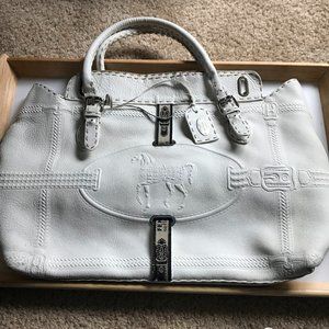 Large Fendi white leather Selleria Tote